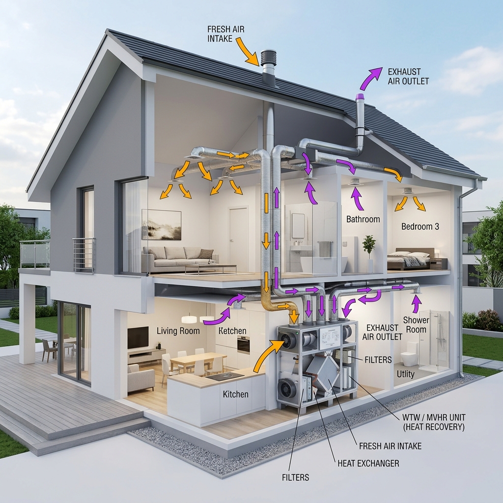 Systeem D met WTW: premium balansventilatie